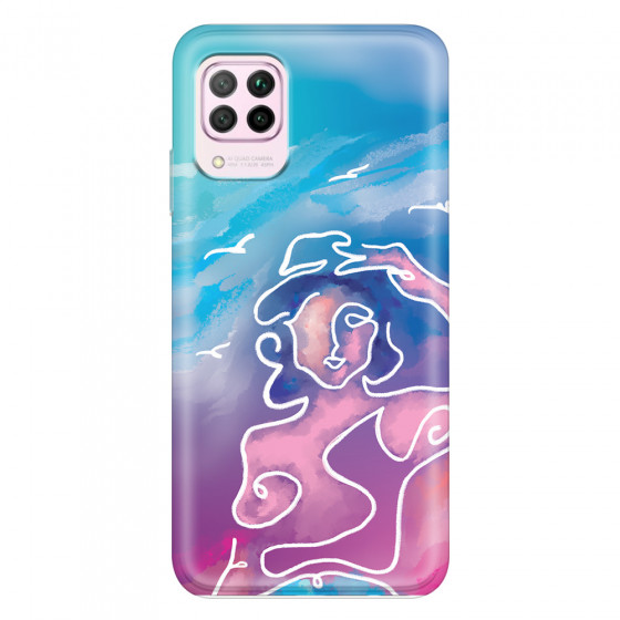 HUAWEI - P40 Lite - Soft Clear Case - Lady With Seagulls