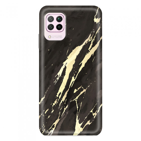 HUAWEI - P40 Lite - Soft Clear Case - Marble Ivory Black