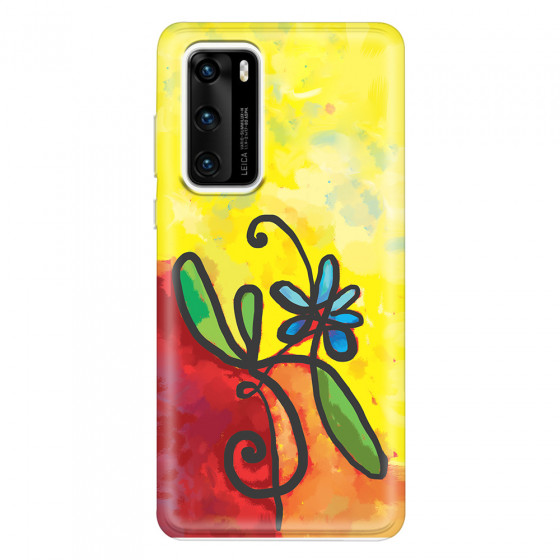 HUAWEI - P40 - Soft Clear Case - Flower in Picasso Style