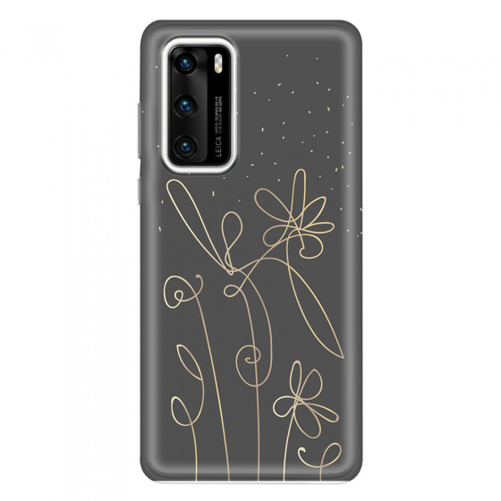 HUAWEI - P40 - Soft Clear Case - Midnight Flowers