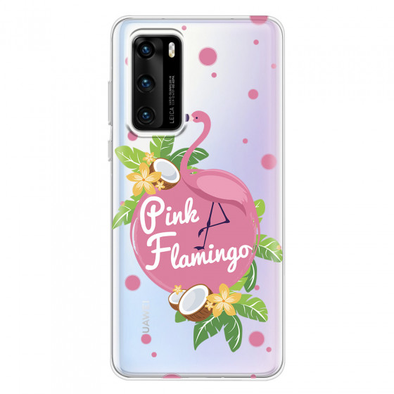 HUAWEI - P40 - Soft Clear Case - Pink Flamingo