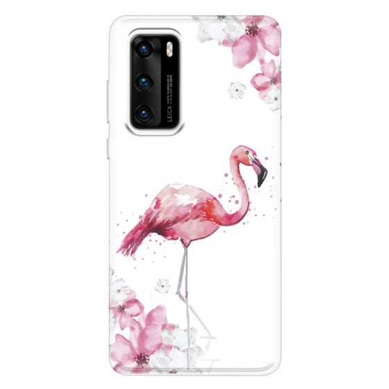 HUAWEI - P40 - Soft Clear Case - Pink Tropes