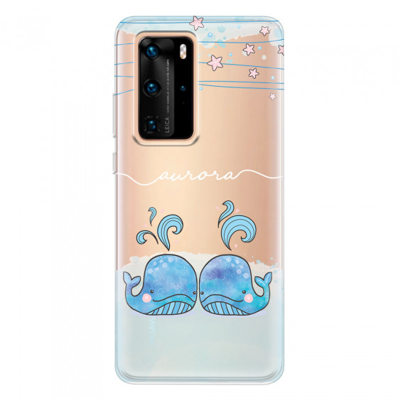 HUAWEI - P40 Pro - Soft Clear Case - Little Whales White