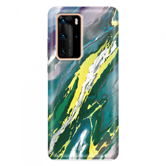HUAWEI - P40 Pro - Soft Clear Case - Marble Rainforest Green