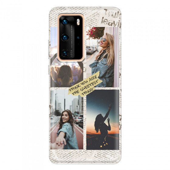 HUAWEI - P40 Pro - Soft Clear Case - Newspaper Vibes Phone Case