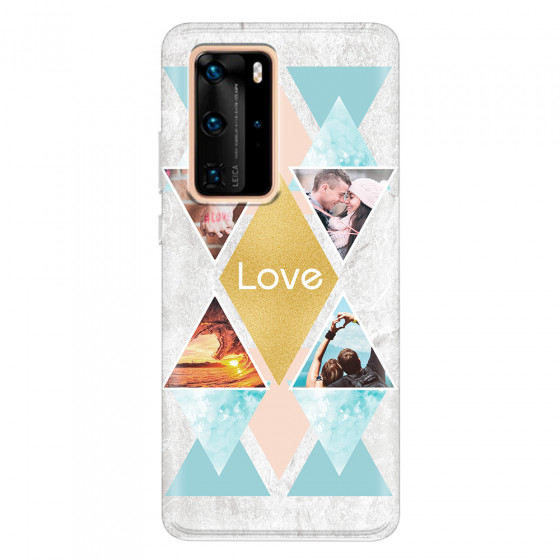 HUAWEI - P40 Pro - Soft Clear Case - Triangle Love Photo