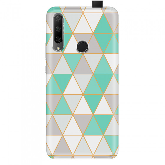 HONOR - Honor 9X - Soft Clear Case - Green Triangle Pattern