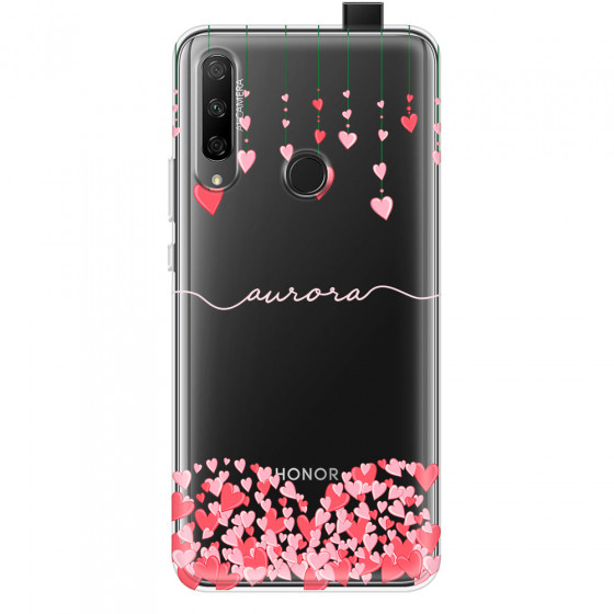 HONOR - Honor 9X - Soft Clear Case - Love Hearts Strings Pink