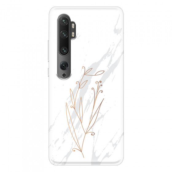 XIAOMI - Mi Note 10 / 10 Pro - Soft Clear Case - White Marble Flowers