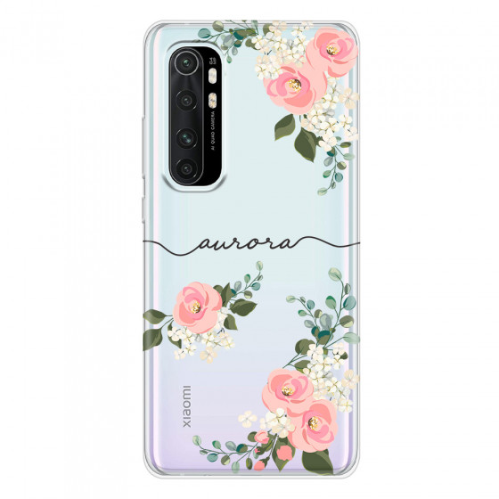 XIAOMI - Mi Note 10 Lite - Soft Clear Case - Pink Floral Handwritten
