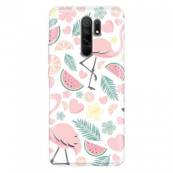XIAOMI - Redmi 9 - Soft Clear Case - Tropical Flamingo III