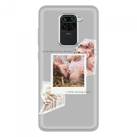 XIAOMI - Redmi Note 9 - Soft Clear Case - Vintage Grey Collage Phone Case
