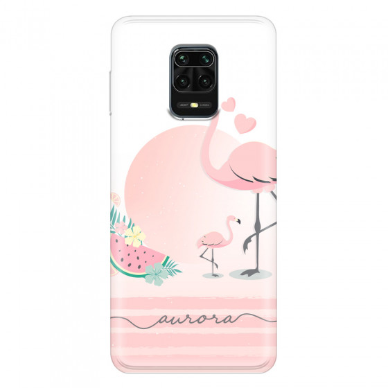 XIAOMI - Redmi Note 9 Pro / Note 9S - Soft Clear Case - Flamingo Vibes Handwritten