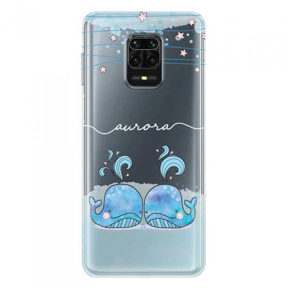 XIAOMI - Redmi Note 9 Pro / Note 9S - Soft Clear Case - Little Whales White