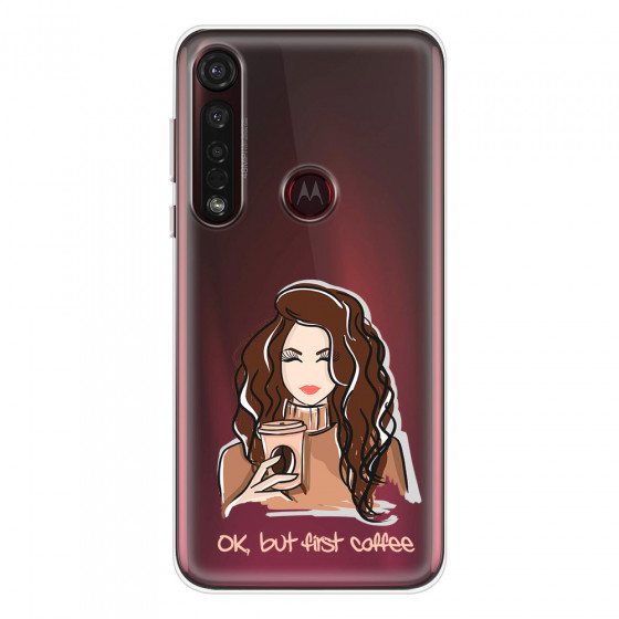 MOTOROLA by LENOVO - Moto G8 Plus - Soft Clear Case - But First Coffee Light