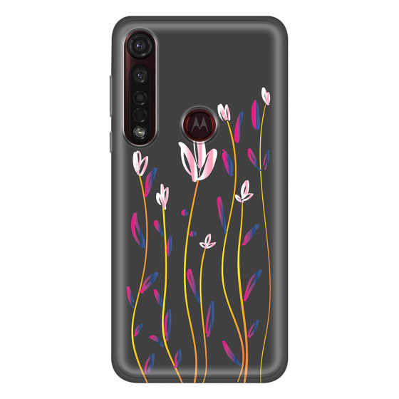 MOTOROLA by LENOVO - Moto G8 Plus - Soft Clear Case - Pink Tulips