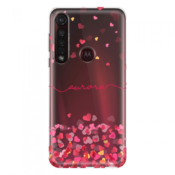 MOTOROLA by LENOVO - Moto G8 Plus - Soft Clear Case - Scattered Hearts