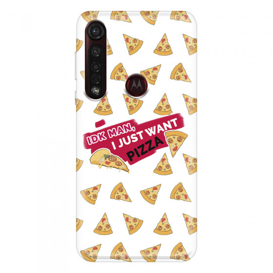 MOTOROLA by LENOVO - Moto G8 Plus - Soft Clear Case - Want Pizza Men Phone Case