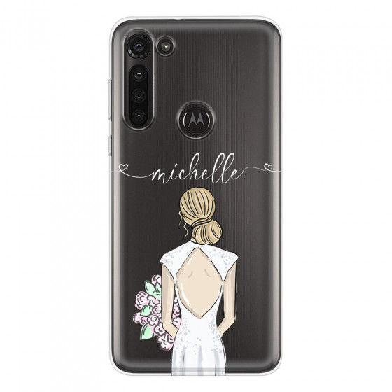 MOTOROLA by LENOVO - Moto G8 Power - Soft Clear Case - Bride To Be Blonde II.