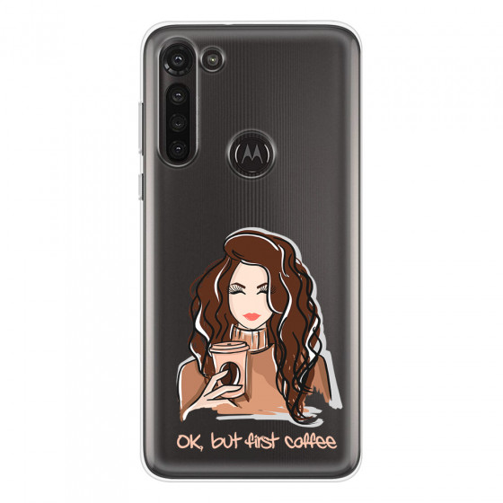 MOTOROLA by LENOVO - Moto G8 Power - Soft Clear Case - But First Coffee Light