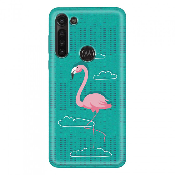 MOTOROLA by LENOVO - Moto G8 Power - Soft Clear Case - Cartoon Flamingo