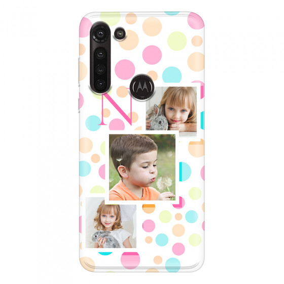 MOTOROLA by LENOVO - Moto G8 Power - Soft Clear Case - Cute Dots Initial