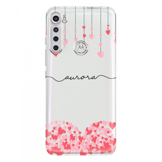 MOTOROLA by LENOVO - Moto One Fusion Plus - Soft Clear Case - Love Hearts Strings