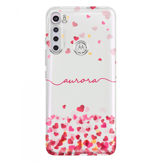 MOTOROLA by LENOVO - Moto One Fusion Plus - Soft Clear Case - Scattered Hearts
