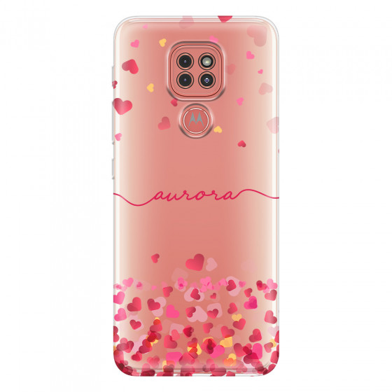MOTOROLA by LENOVO - Moto G9 Play - Soft Clear Case - Scattered Hearts