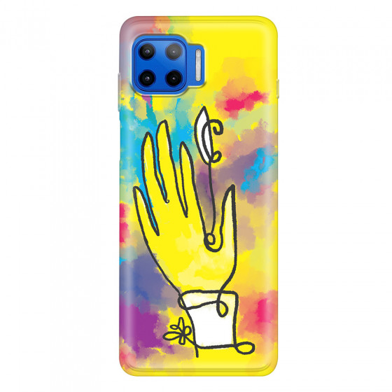 MOTOROLA by LENOVO - Moto G 5G Plus - Soft Clear Case - Abstract Hand Paint