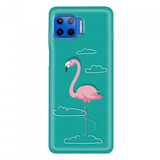 MOTOROLA by LENOVO - Moto G 5G Plus - Soft Clear Case - Cartoon Flamingo