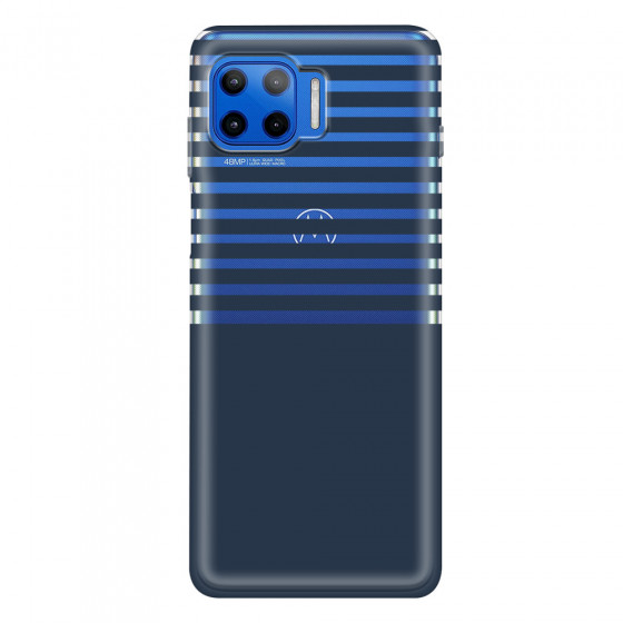 MOTOROLA by LENOVO - Moto G 5G Plus - Soft Clear Case - Life in Blue Stripes