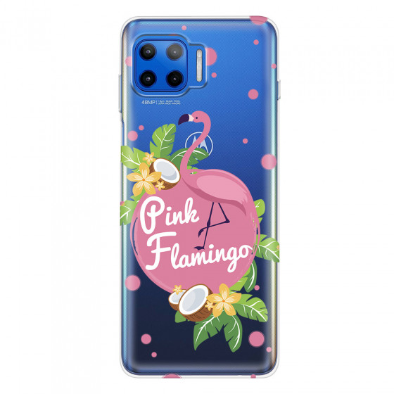 MOTOROLA by LENOVO - Moto G 5G Plus - Soft Clear Case - Pink Flamingo