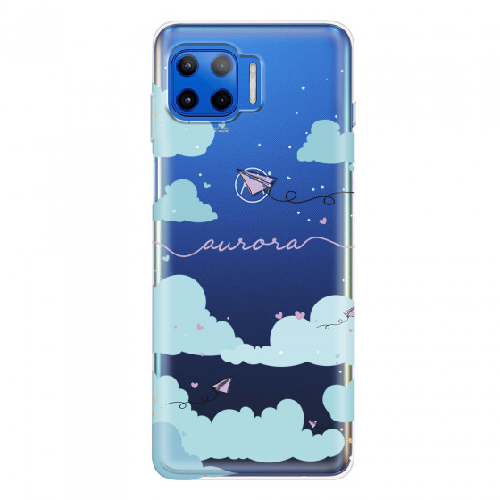 MOTOROLA by LENOVO - Moto G 5G Plus - Soft Clear Case - Up in the Clouds Purple