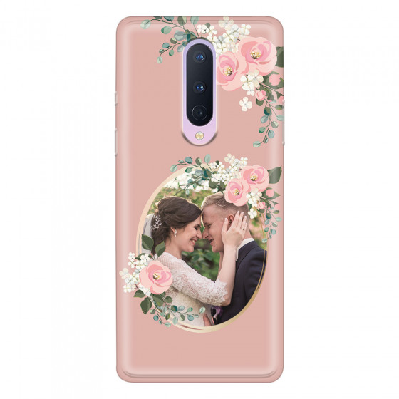ONEPLUS - OnePlus 8 - Soft Clear Case - Pink Floral Mirror Photo