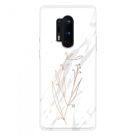 ONEPLUS - OnePlus 8 Pro - Soft Clear Case - White Marble Flowers