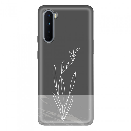 ONEPLUS - OnePlus Nord - Soft Clear Case - Dark Grey Marble Flower