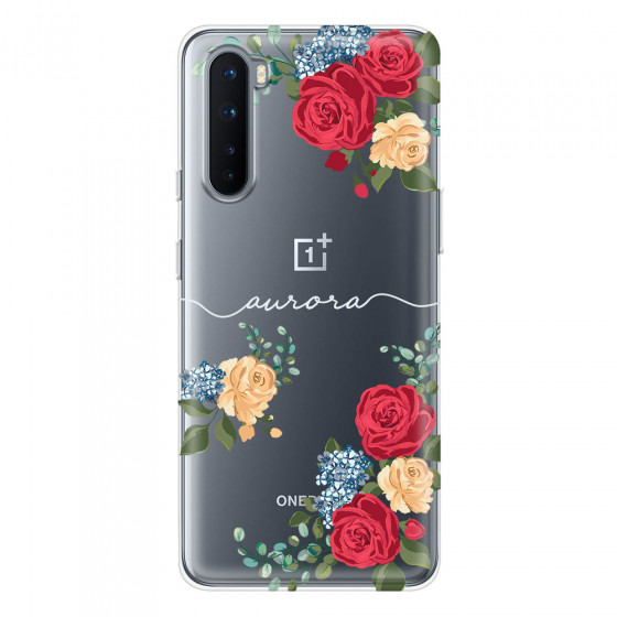 ONEPLUS - OnePlus Nord - Soft Clear Case - Red Floral Handwritten Light 