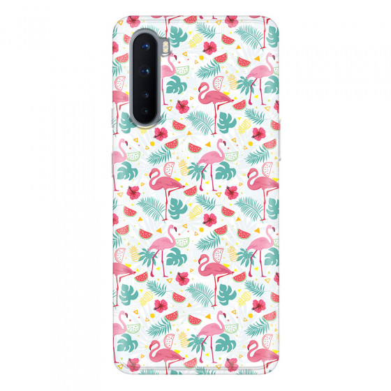 ONEPLUS - OnePlus Nord - Soft Clear Case - Tropical Flamingo II