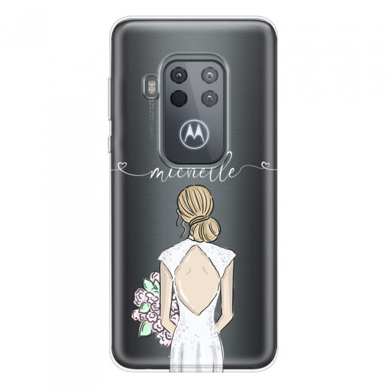MOTOROLA by LENOVO - Moto One Zoom - Soft Clear Case - Bride To Be Blonde II.