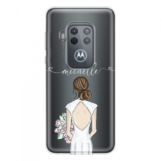 MOTOROLA by LENOVO - Moto One Zoom - Soft Clear Case - Bride To Be Brunette II.
