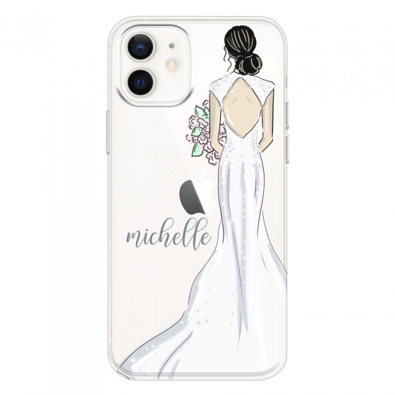 APPLE - iPhone 12 - Soft Clear Case - Bride To Be Blackhair Dark