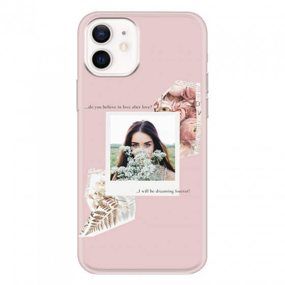 APPLE - iPhone 12 - Soft Clear Case - Vintage Pink Collage Phone Case