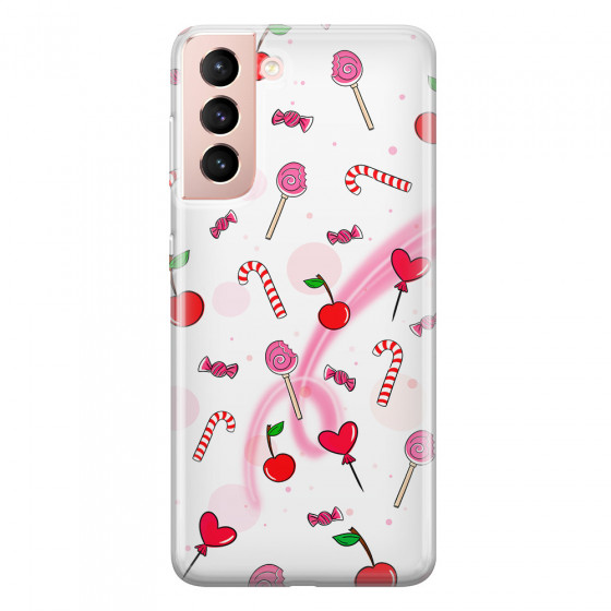 SAMSUNG - Galaxy S21 - Soft Clear Case - Candy White