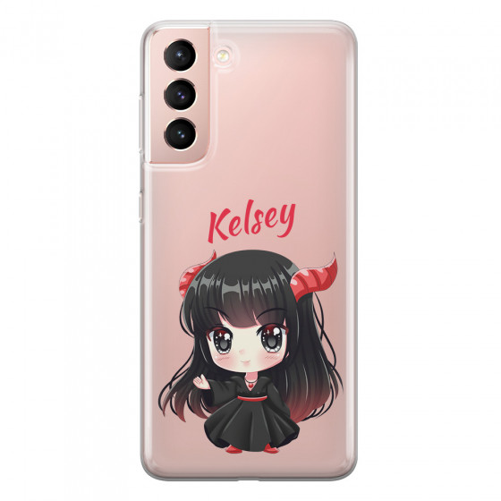 SAMSUNG - Galaxy S21 - Soft Clear Case - Chibi Kelsey