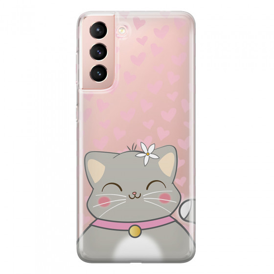 SAMSUNG - Galaxy S21 - Soft Clear Case - Kitty
