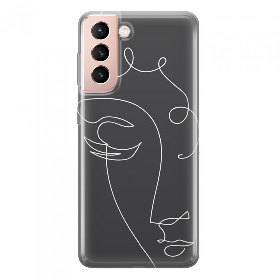 SAMSUNG - Galaxy S21 - Soft Clear Case - Light Portrait in Picasso Style