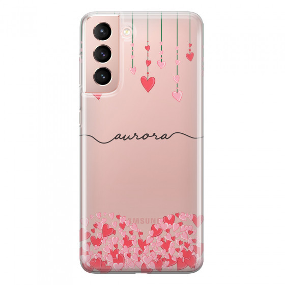 SAMSUNG - Galaxy S21 - Soft Clear Case - Love Hearts Strings