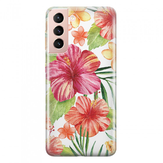 SAMSUNG - Galaxy S21 - Soft Clear Case - Tropical Vibes