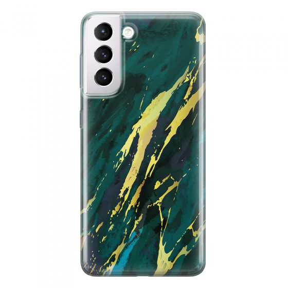 SAMSUNG - Galaxy S21 Plus - Soft Clear Case - Marble Emerald Green